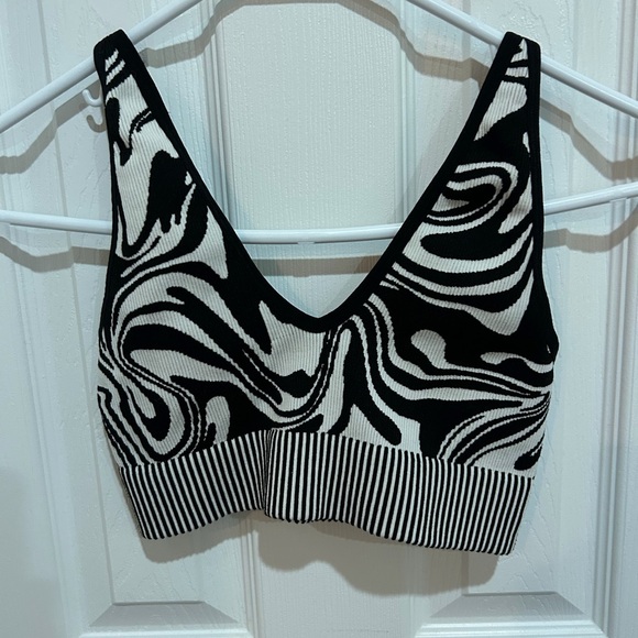 Garage Tops - Garage Monochrome Swirl Crop Top P S